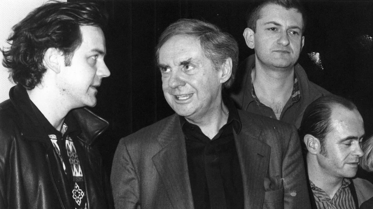 1992 - Bei der Premiere von DER PAPAGEI (v.l.n.r.): Regisseur Ralf Huettner und die Darsteller Harald Juhnke, Dominic Raacke und Dietmar Mössmer