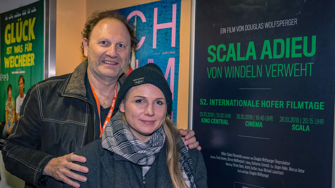 Im Home of Films 2018: Douglas Wolfsperger (SCALA ADIEU - VON WINDELN VERWEHT) und Filmemacherin Kathrin Hope-Phoenix